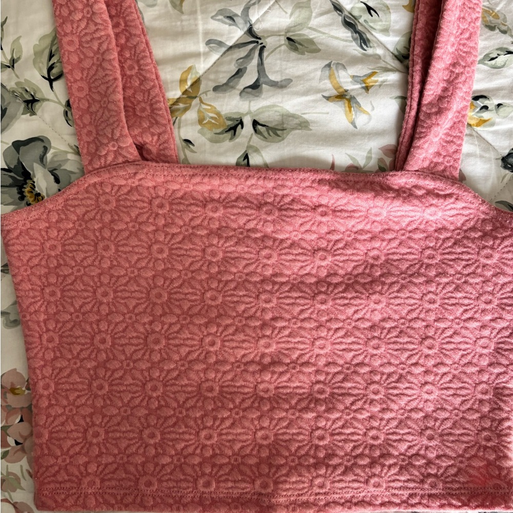 Roxy Pink Floral Crop Top